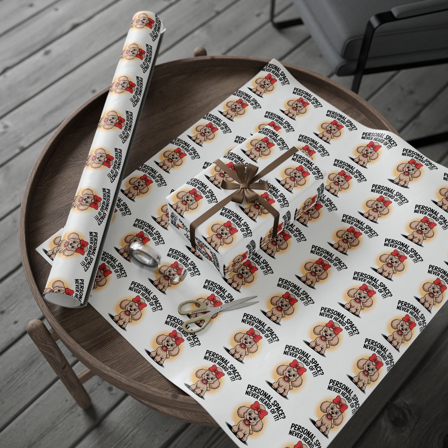 Poodle Wrapping Paper - Personal Space, Never Heard of It, Cute Dog Gift Wrap, Pet Lovers Gift, Dog Owner Present, Dog Mom Gift, Unique