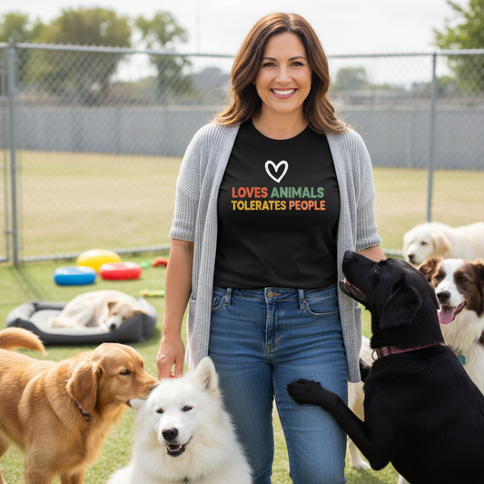 Loves Animals Tolerates People Valentine's T-Shirt