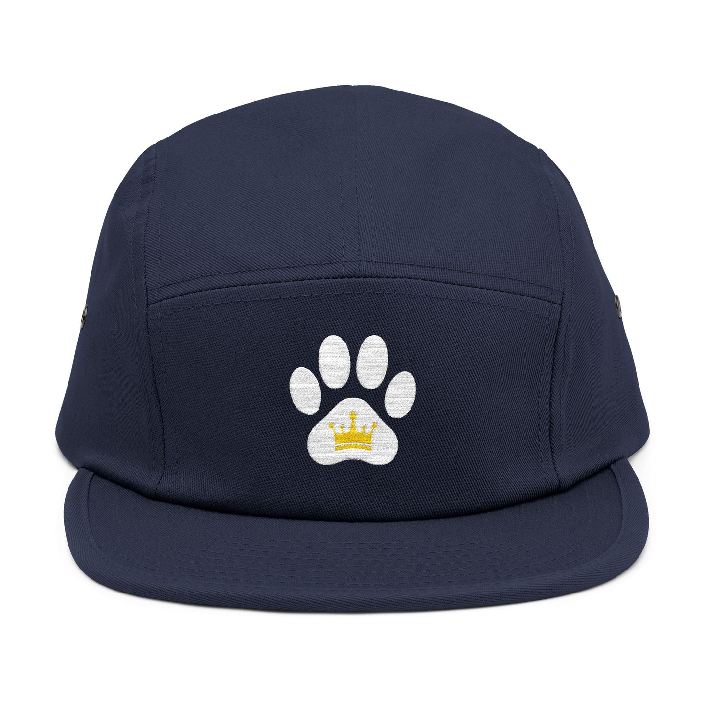 Dog Paw Print Crown Animal Lover 5 Panel Cap | Embroidered