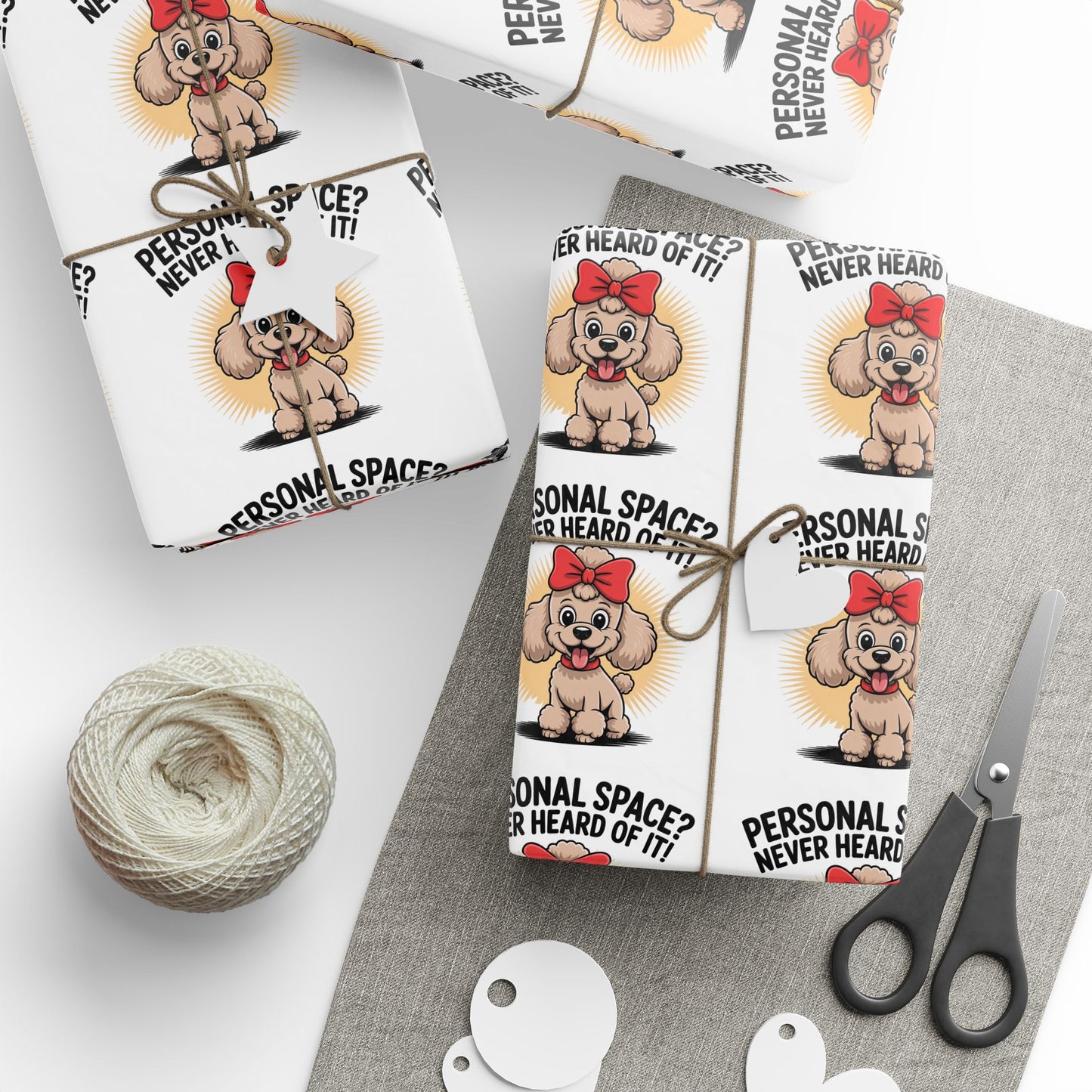 Poodle Wrapping Paper - Personal Space, Never Heard of It, Cute Dog Gift Wrap, Pet Lovers Gift, Dog Owner Present, Dog Mom Gift, Unique