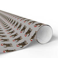 Load image into Gallery viewer, Tortie Cat Tangled in Christmas Lights Wrapping Paper