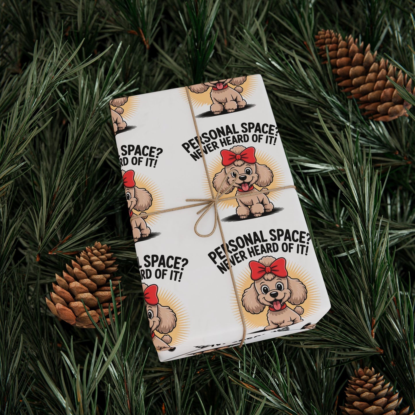 Poodle Wrapping Paper - Personal Space, Never Heard of It, Cute Dog Gift Wrap, Pet Lovers Gift, Dog Owner Present, Dog Mom Gift, Unique