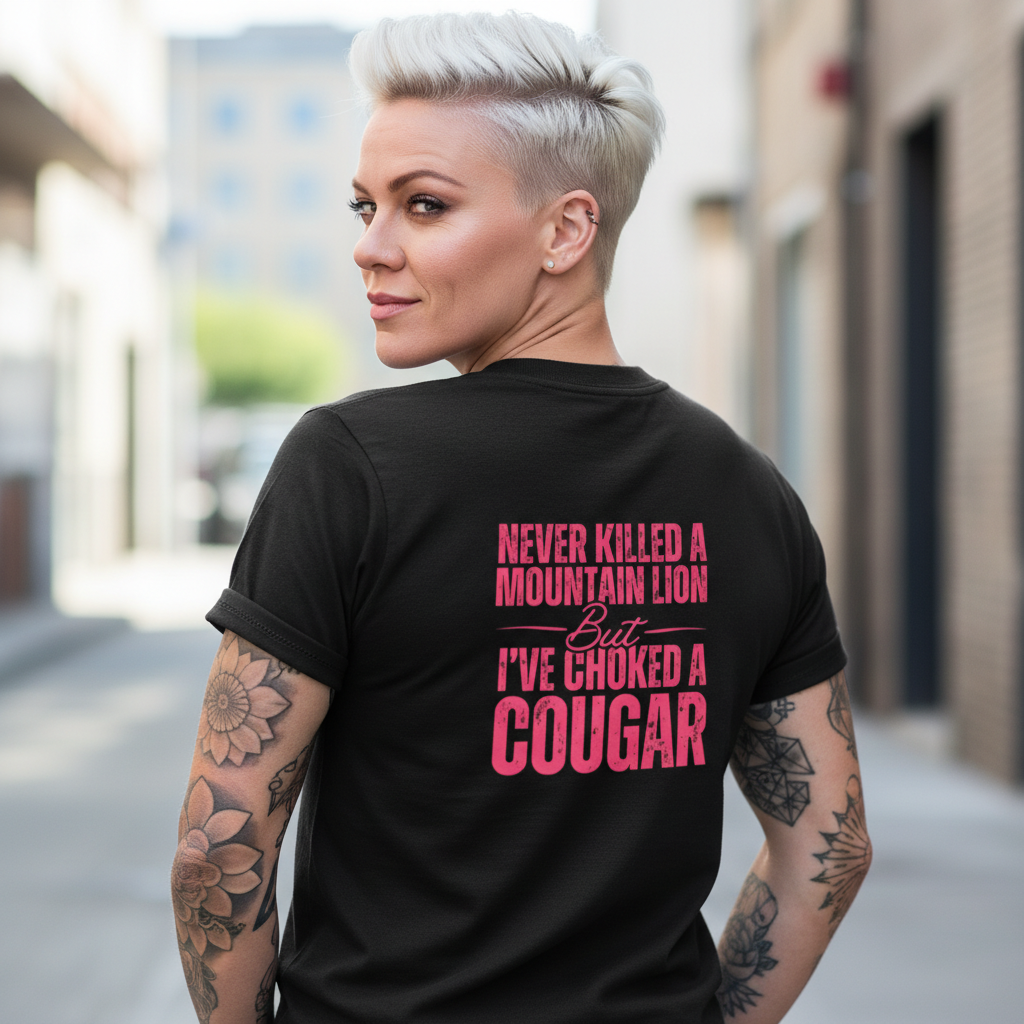 Humorous I've Never Killed a Mountain Lion but I Have Choked a Cougar T-Shirt
