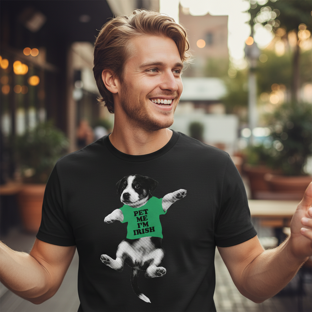 Pet Me I'm Irish Dog T-Shirt - Festive St. Patrick's Day Apparel