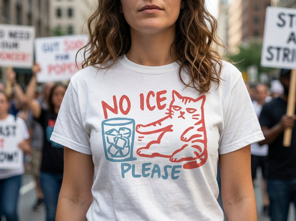 No Ice Please Cat Graphic T-Shirt